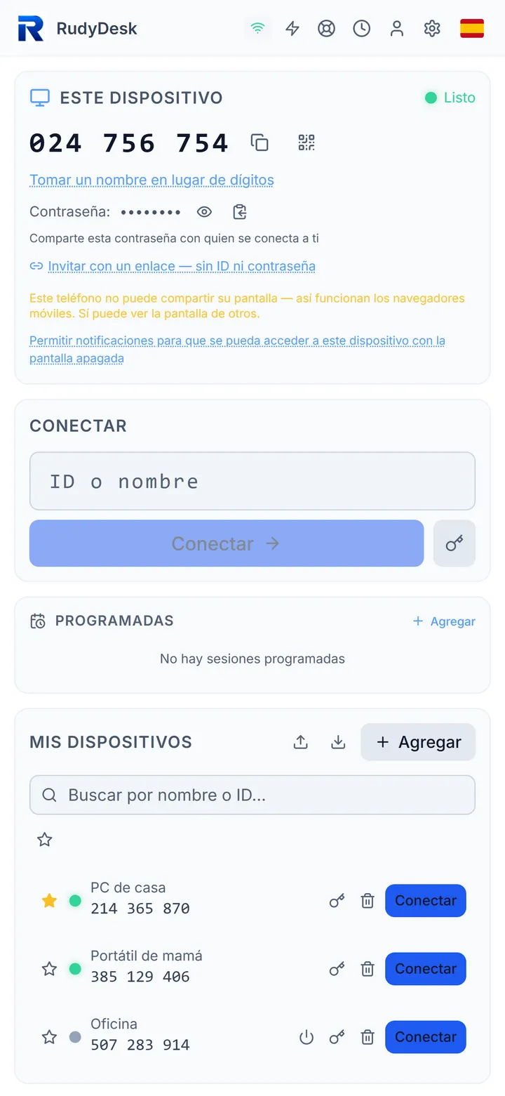 Escritorio remoto directamente en el navegador